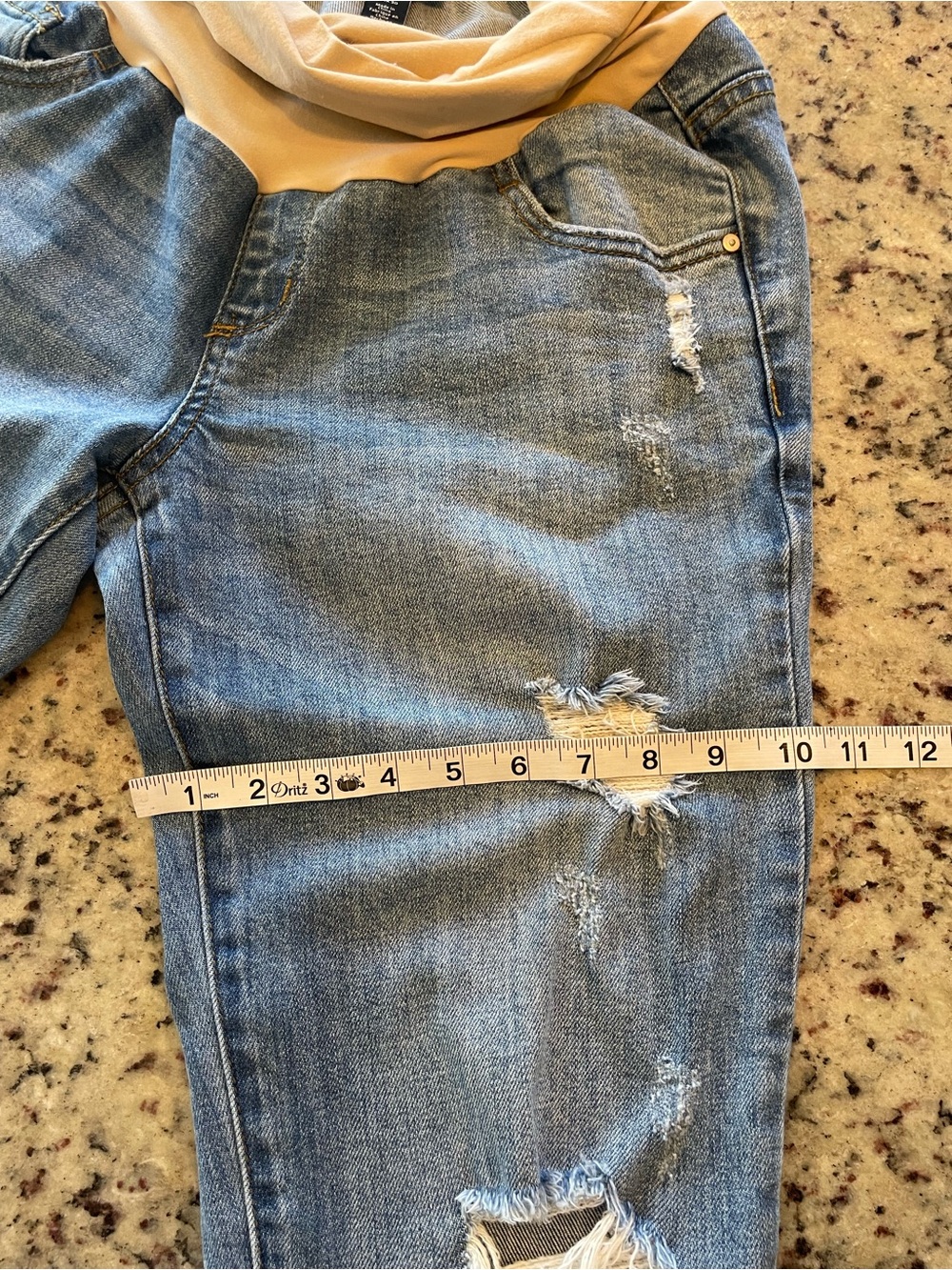 Best EVER distressed cropped straight-leg maternity Jeans 29 - Picture 4 of 7